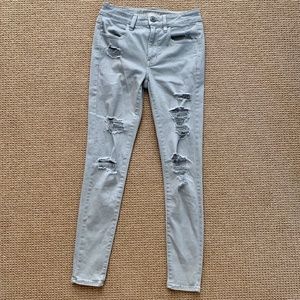 American Eagle grey ripped skinny jeans